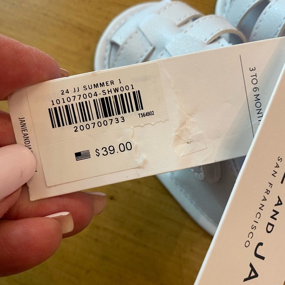 Janie & Jack Infant White Sandal 3-6 month NEW Fisherman style Velcro - Picture 6 of 11